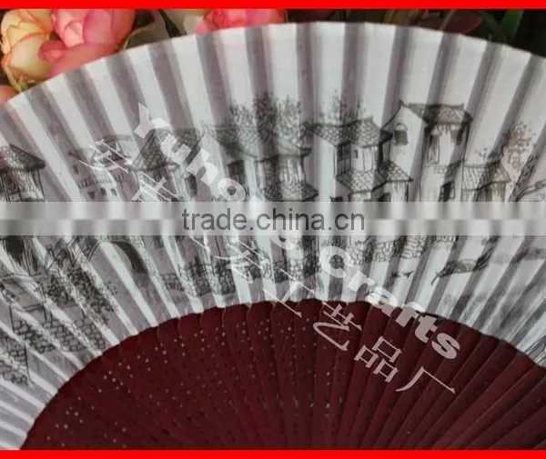 Chinese Style Ink Painting Hand Bamboo Fan photo-2