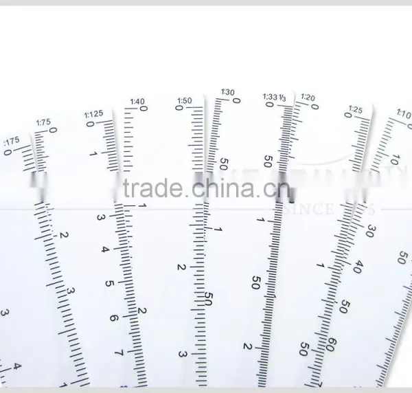 Kearing Brand Fan Shapped Engineer Scale Rulers Unit Include 6 Pcs Scales Rulers#8500-6 photo-2