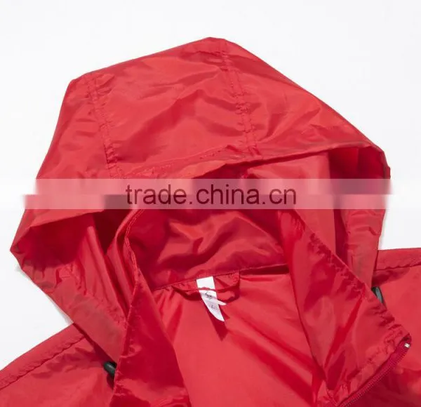 Factory Red Hoody Windproof Lady Coat Rain Coat photo-2