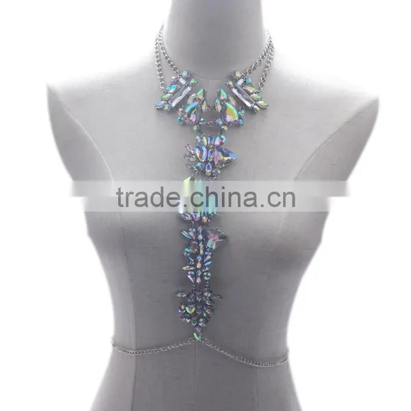 Luxury Geometric Crystal Gems Sexy Body Chain Jewelry for Pretty Girls photo-3