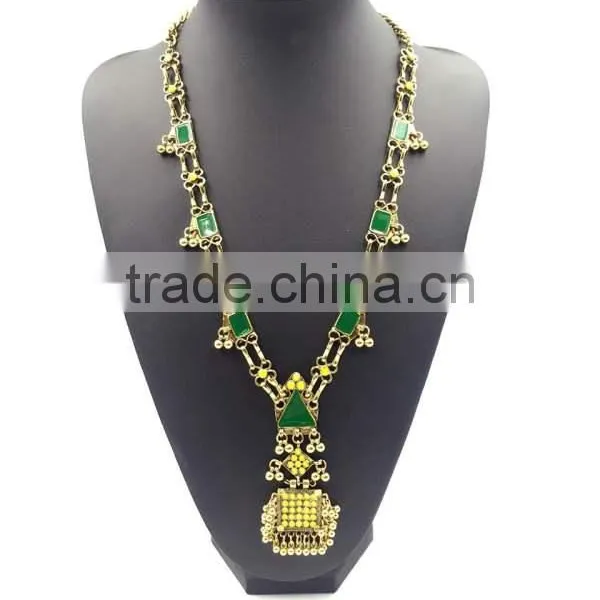 Vintage Ethnic Long Chain Silver Sweater Necklace Jewelry ,big Brand Jewelry photo-3