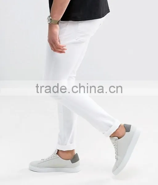 Hign Quality Spray on Jeans Men Super Skinny Stretch Fit Blank Jeans in Black and White photo-5