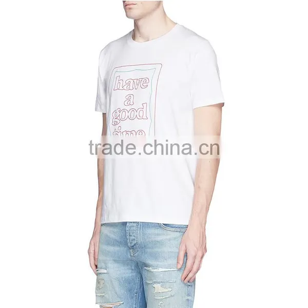 2017 Wholesale Summer Men's White T-shirt Fashion Prining Men's T-shirt Cotton Men's Clothing photo-3