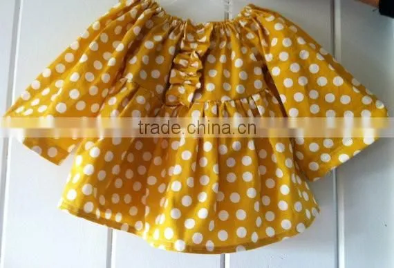 Ginger and White Polka Dot Smocked Dress Baby Girl Party Dress Frock Design Baby Polka Dot Dress photo-3