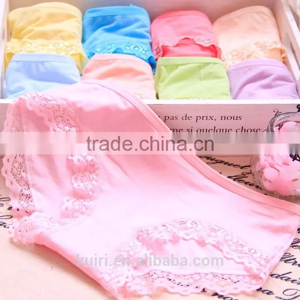 OEM Pure Color Lace Bamboo Charcoal Comfortable Women Underwear 100A photo-2