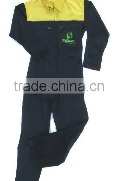Black Coton Uniform Coverall With Contrast Shoulder