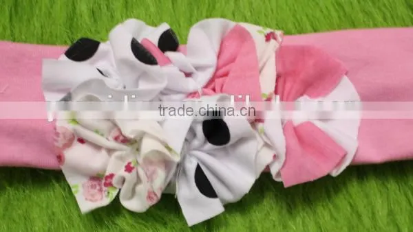 Boutique Stretchy Cotton Flower Headband For Baby Girl Wholesale Children Clothing Sets Hairband For KIds photo-5