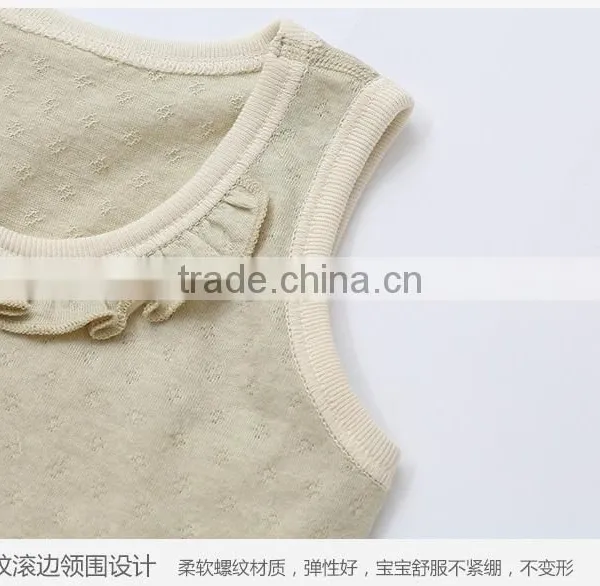 Wholesale Baby Girls Boys Unisex Plain Organic Cotton Vest Bodysuit photo-3