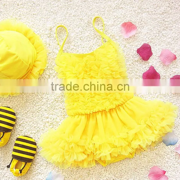 Wholesale Princess Pink Dress Style Swimsuit for Children Models photo-3