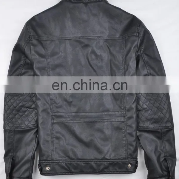 2015 Last Fashion Handsome Faux Fur Lining pu Leather Man Fur Coat photo-2