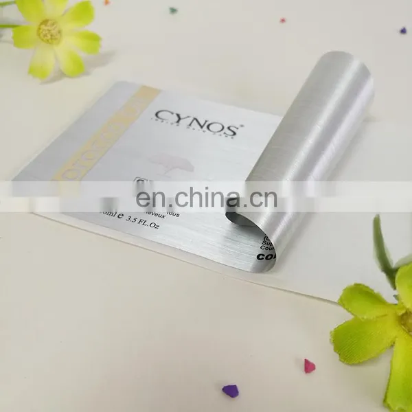 China Manufacture 100ml Morocco Oil Adhesive Label Printing Aluminium Silver Foil Sticker photo-2