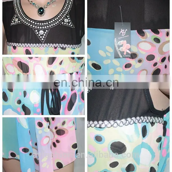Wholesale Newest Design Dress Rainbow Chiffon Short Dress Print Dress photo-5