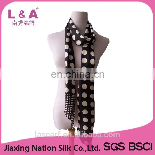 2017 Newest Women Customer Printing Long Twill Silk Scarf photo-2