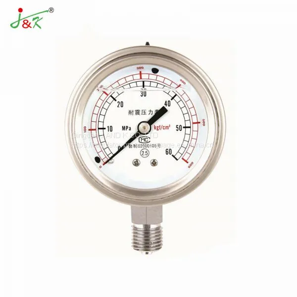 100mm Liquid Filled Stainless Steel Pressure Gauge for Shock Proof