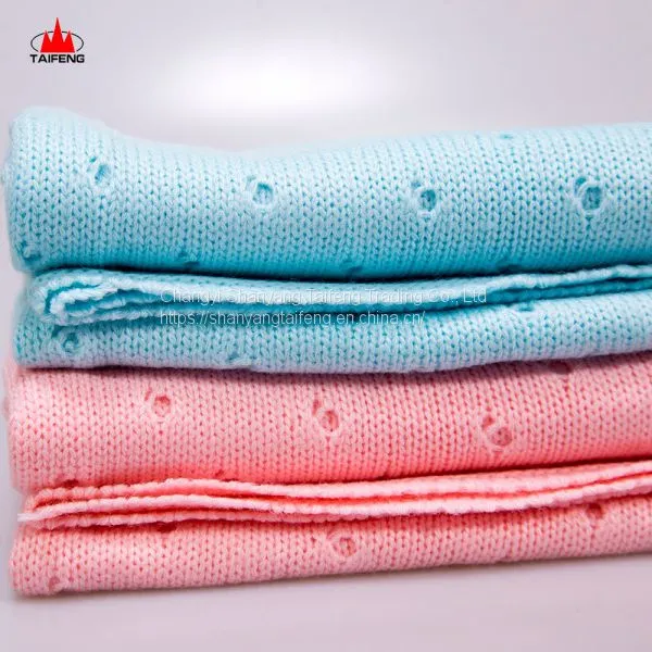 100%acrylic Faux Cashmere Yarn Fiber Knit Fringe Throw Blanket