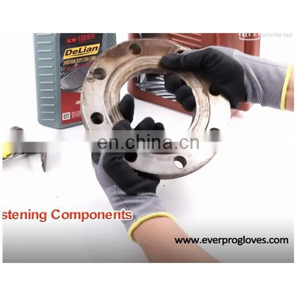 Polyester Nylon Industrial Work Skid Proof Coated Nitrile Foam Gloves Duantes De Nitrilo photo-4