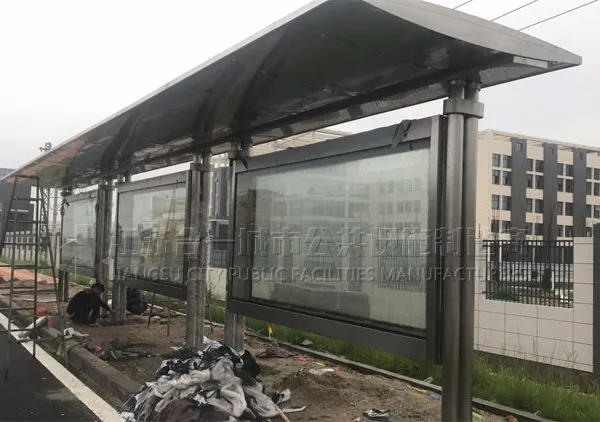 Student Rolling System Bus Shelter Platform Solar Bus Shelter Light Box Manufacturer photo-2