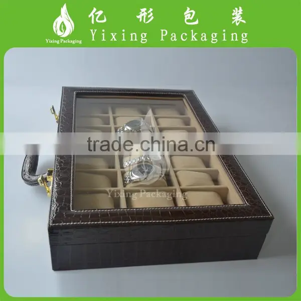Hot Sale PU Wrist Watch 12 Slots Display Box Storage Holder Organizer Case photo-4