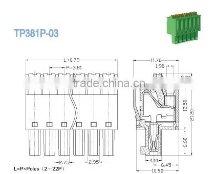 Termin Block 300V 8A Pluggable Terminal Blocks 2P - 22P 3.81mm Screwless Terminal Block photo-2