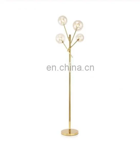 Nordic Simple Floor Lamps Designer Plated Gold Metal Living Room Bedroom Standing Lamp Lighting Fixture photo-2