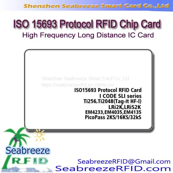 ISO 15693 Protocol RFID Chip Card, High Frequency Long Distance Smart Card