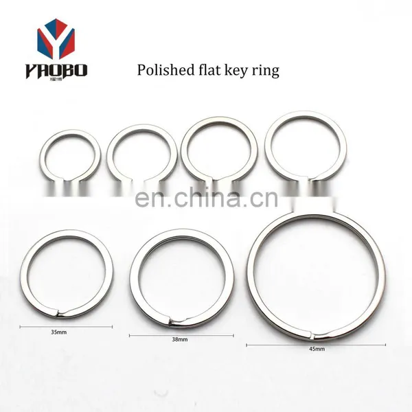 Good Quality Metal Custom Keychain Flat Split Key Ring With Chain For Anywhere photo-2