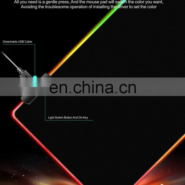 New Popular Led Rgb Wired Waterproof Mouse Pad Colorful Lights Custom Anti Slip Game Mouse Keyboard Pad photo-5