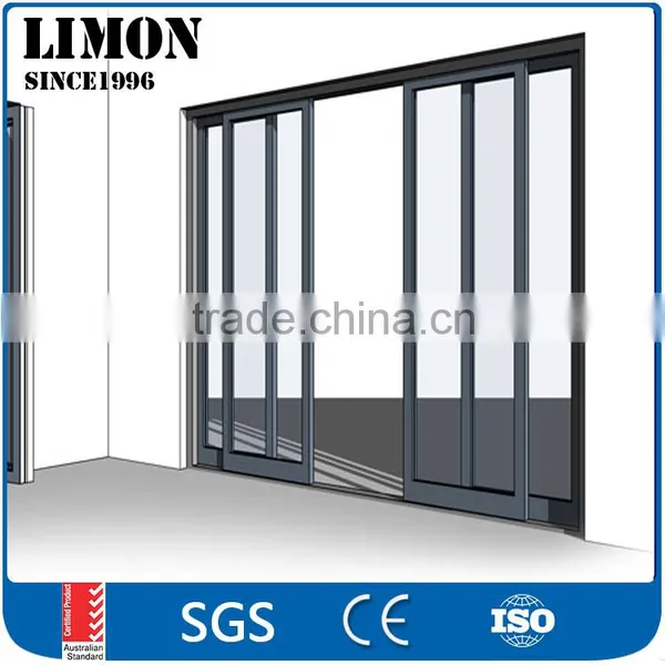 4 Panels Aluminum Sliding Doors With Double Glazed Glass for Balcony