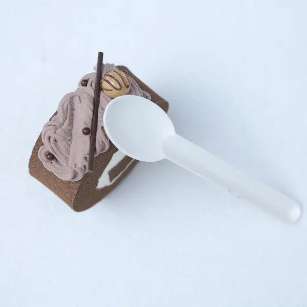 100% Bagasse Dinner Spoon Sugarcane Biodegradable Tableware Disposable Chinese Soup Serving Spoon photo-2