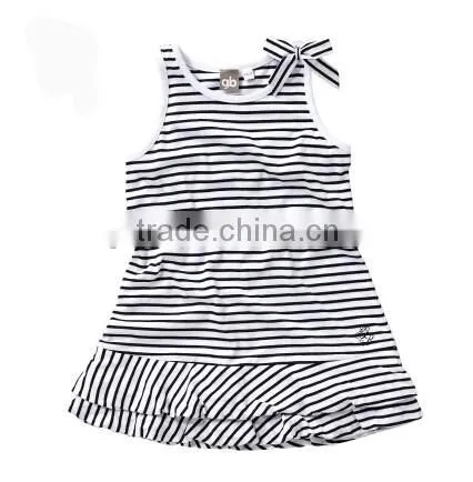 2015 the Latest Design Custom Girl's Classic Stripe Dress Princess Dress Casual China Supplier / Dress Cute Summer Girls' Dress photo-2