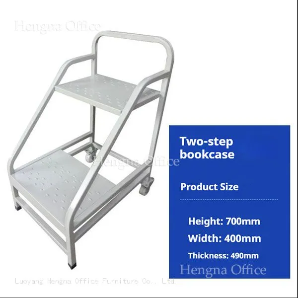 Sleek 2-Step Industrial Book Ladder for Home Library & Retail Bookstores | Space-Saving Design, Stylish Storage Solution photo-4