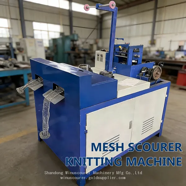 2 Needle Galvanize Wire Mesh Scourer Making Machine Steel Wire Mesh Scourer Ball Production Machine