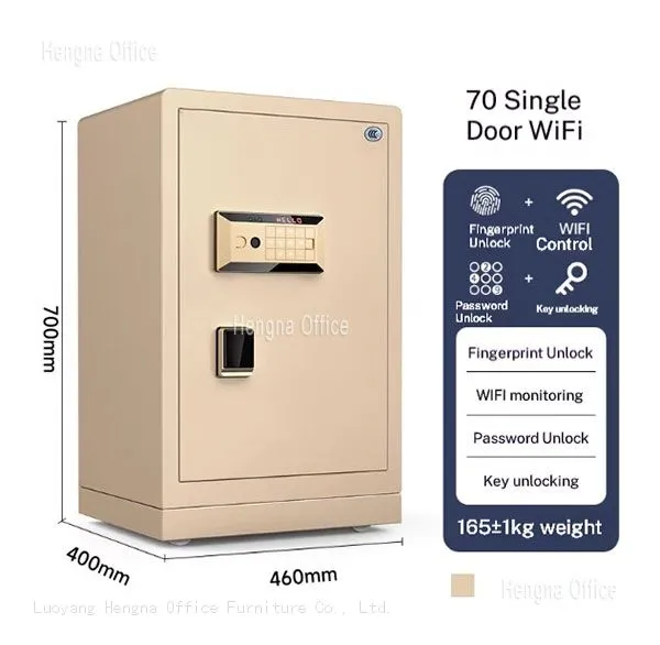 HN-EX50 Solid Steel Biometric Safe, Export Standard, Reinforced Anti-Pry Security Cabinet With Solid Locking Bolts for Commercial Bank and Home Office photo-3