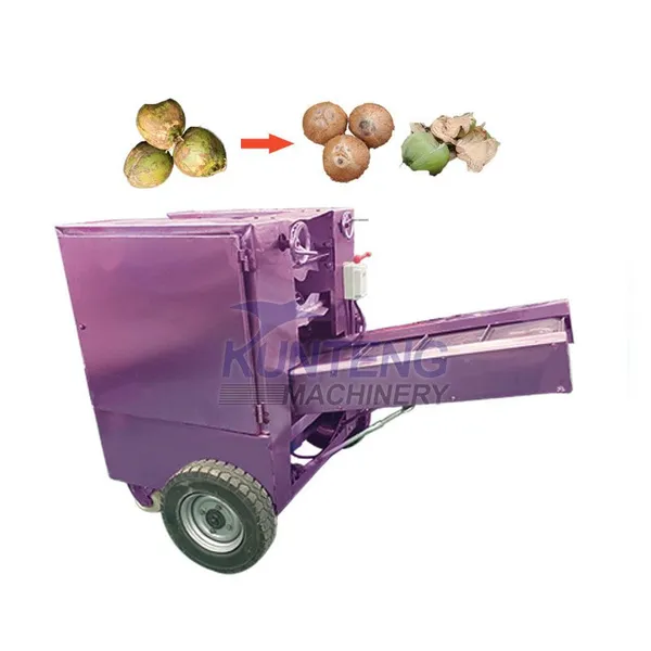Machine de déhuskage de noix de coco mobile, machine d'épluchage de noix de coco tendre EPC