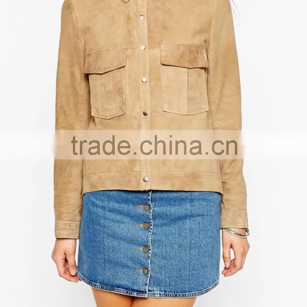 2015 Hot Customized High Quality Lady's Fashion Leather Jacket for Women Girls photo-3