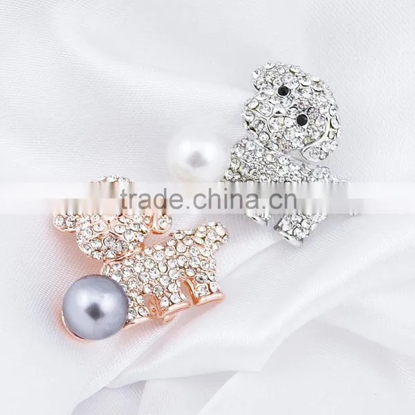 2015 Special Design Fashion Rhinestone Dog Brooches With Pearl Cute Brooch photo-4