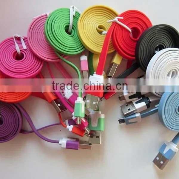 Best Quality Flat Noodle Mobile Micro Phone USB Charger Cable photo-6