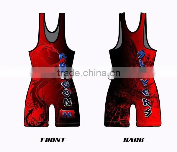 Low Price Sleeveless Youth Cheap Sublimated Wrestling Singlets for Sale Quality Choice photo-5