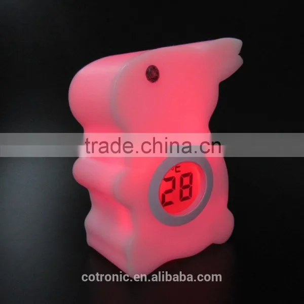 Rabbit Shape Room Thermometer Temperature Displayer LED Color Changing Night Light Lamp for Babies Kids Children photo-3
