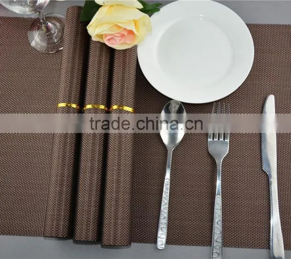 Hotel Table Decoration PVC Mat Solid Color Brown Dining Placemat 45*30cm photo-2