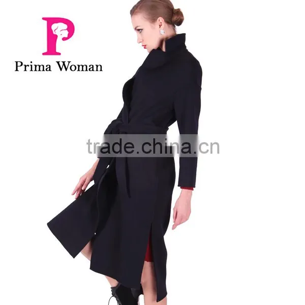 2016 New Design Spring Women Length Slim Fit Wool Trench Coat With Belt photo-5