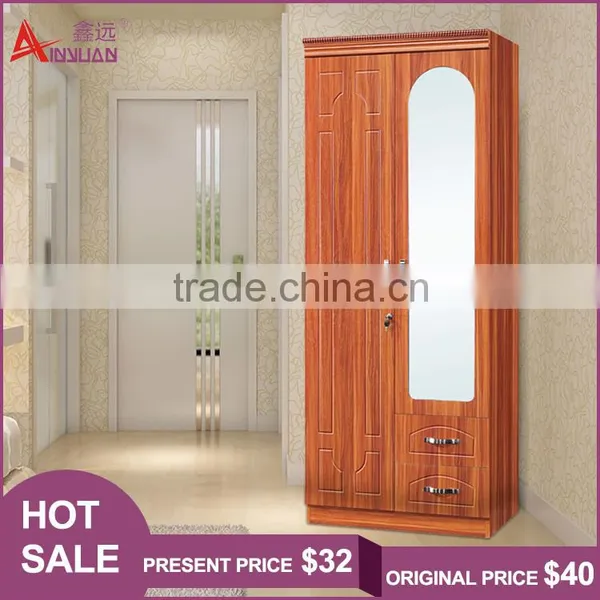 Commercial Furniture Customized Space Saving Wall Bedroom 2 Door Storage Hotel Wardrobe