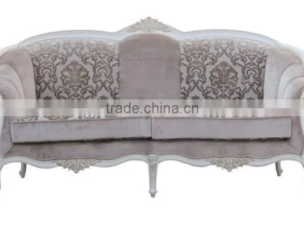 Antique Classical Style Leisure Wooden Three Seated Sofa Furniture