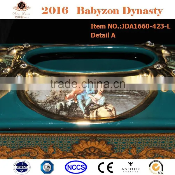 2016 Popular Indoor Art Decoration Luxury Handicrafts 13"ceramic Tissue Box Cover photo-6