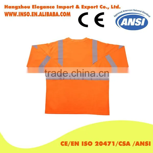 Safety Orange Long Sleeve Shirts Safety hi Vis Fluorescent Safety t Shirts photo-2