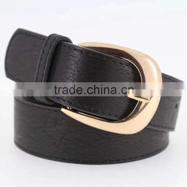 30Mm Women's Fashion Belt With White Leather & Gold Buckle in Chinese Factory photo-4