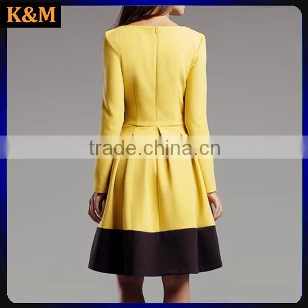 Yellow Skater Dress A-line Dress Women Retro Dress Women Fit and Flare Dress photo-2