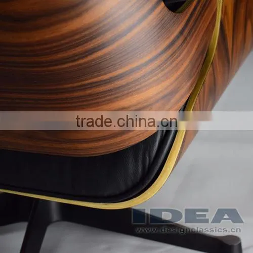 Replica Charles Lounge Chair Palisander Shell Black Leather photo-5