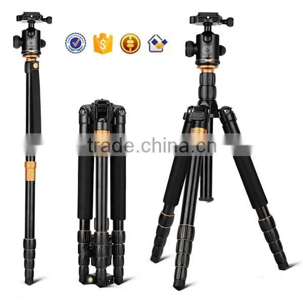 QZSD-Q666 Aluminum Professional Monopod For Video & Digital Camera Tripod 1580mm Portable Tripod Stand Folded 350mm Tripod Kits