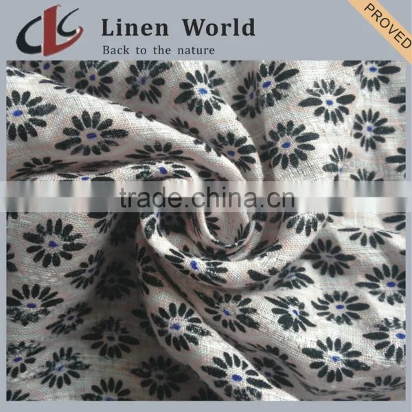 16S High Quality Printed Linen Viscose Blend Fabric